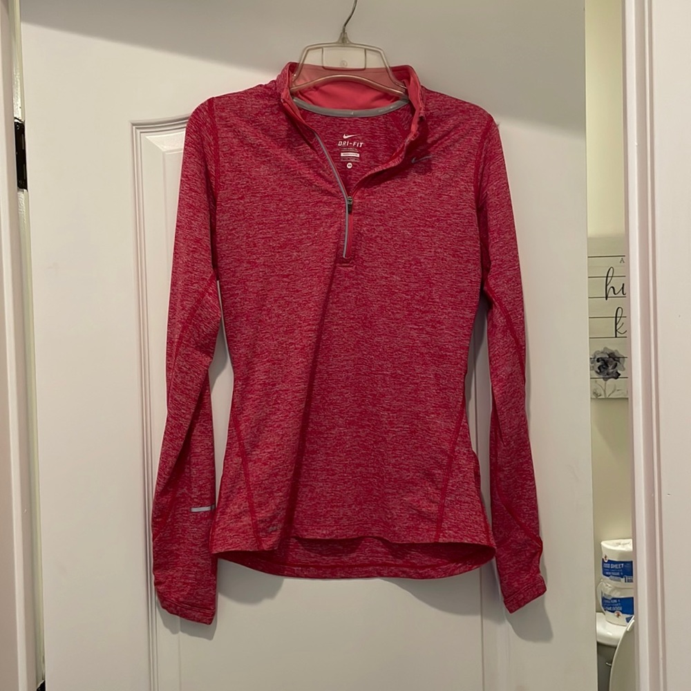 Pink Nike running dri-fit quarter zip